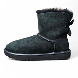 UGG Australia Women's Mini Bailey Bow II Black Slip On Boots